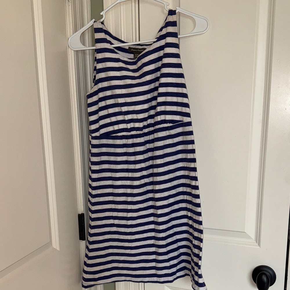 Tommy Bahama Navy and White Striped Sleeveless Dress